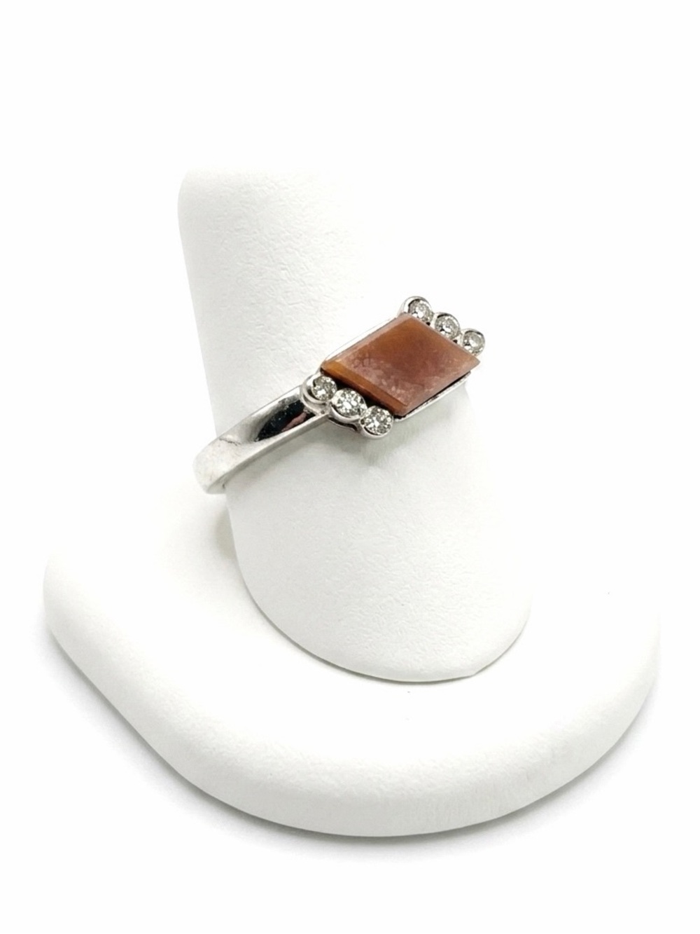 New Sterling Silver Handmade Geometric Brown Dendrite Jasper Gemstone Ring